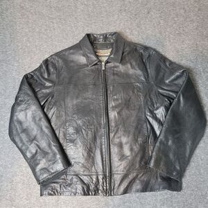 Vtg Wilson Leather Mens Size L Thinsulate lined biker Bomber Jacket Y2K